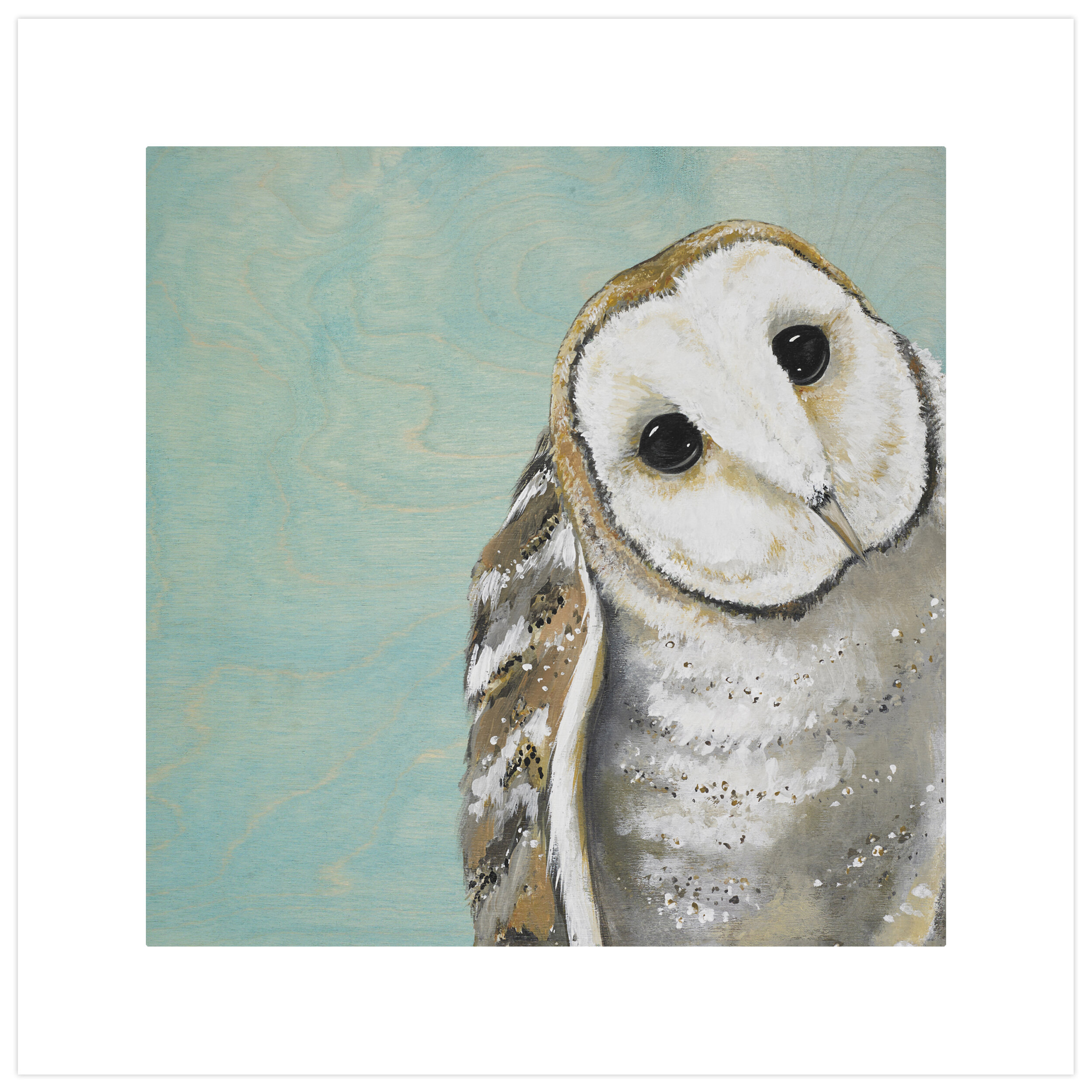 Greenbox Art Sweet Barn Owl Sky Blue By Karin Grow Print Of