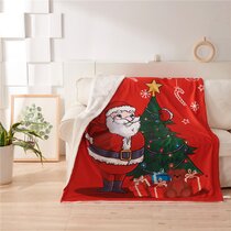 Soft Bed Blankets Halloween and Christmas Performances 80X60 Sofa Blankets Runaway Santa Double Blankets 