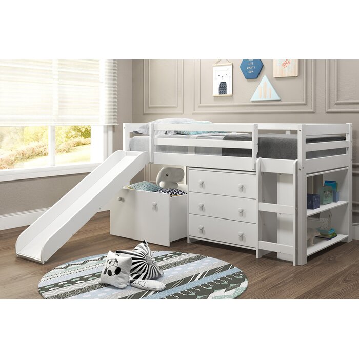 Harriet Bee Renley Complete Twin Low Loft Bed With Drawer And