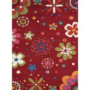 Fantasia Fan Girls Birght Red Area Rug