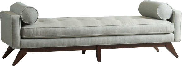 Upholstered Bench. Shop Drew's Honeymoon House! {Master Suite} #chaise
