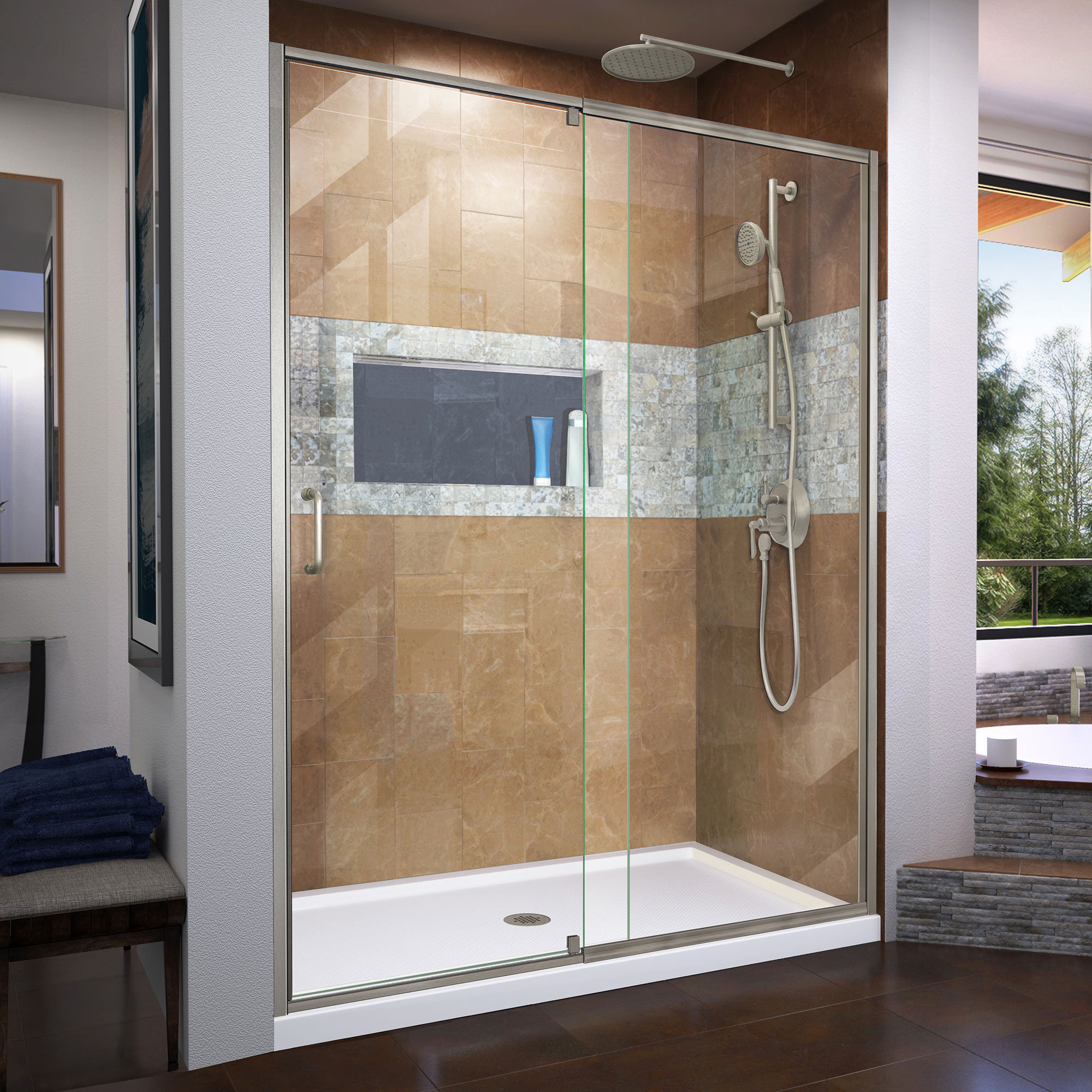 Dreamline 60 X 72 Pivot Semi Frameless Shower Door Wayfair