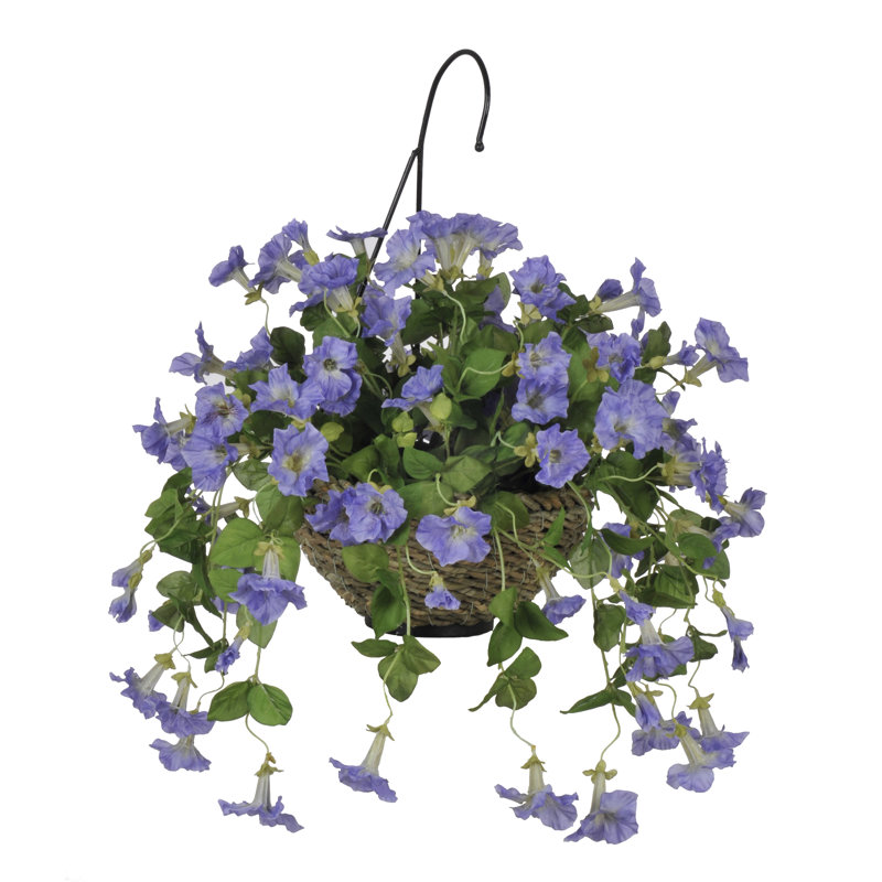 House Of Silk Flowers Artificial Petunia Hanging Plant In Basket House Of Silk Flowers Artificial Petunia Hanging Plant In Basket Reviews Wayfair