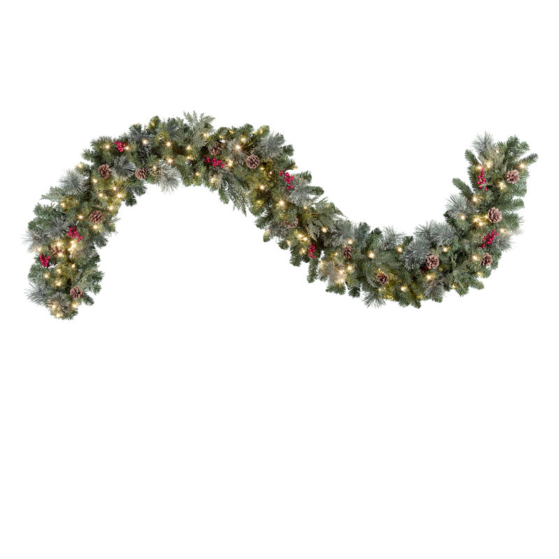 Haute Decor 9 Classic Pre Lit Garland With 100 Clear Lights Reviews Wayfair