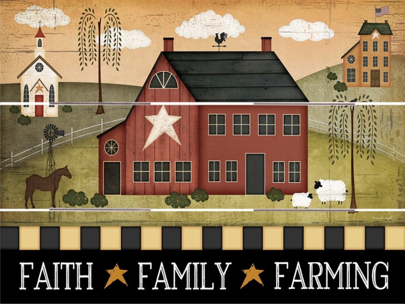 Harper Orchard Primitive Faith Family Farming - Unframed Graphic Art on ...