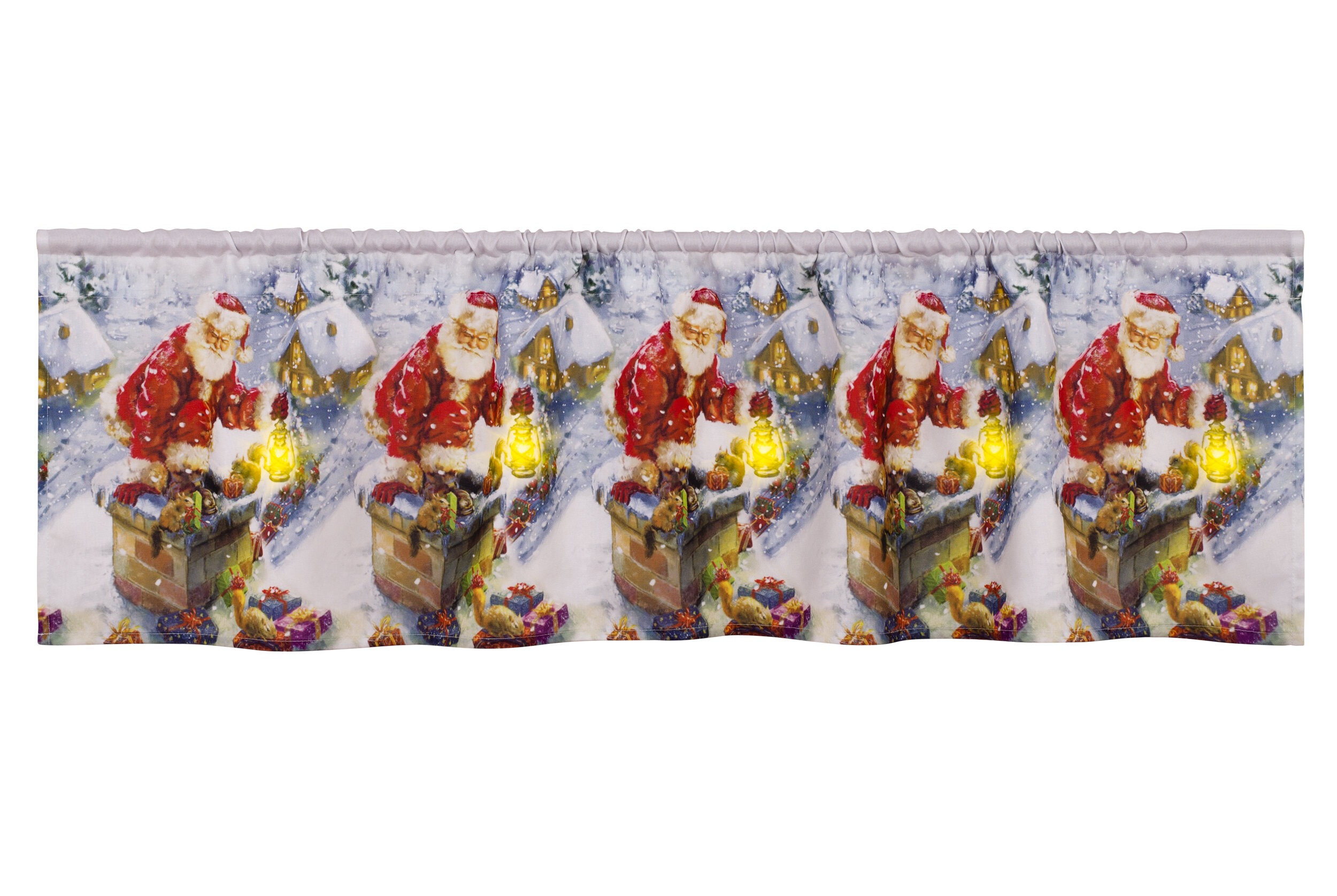 Violet Linen Glories Illuminated Led Christmas Candles Santa Chimney 60 Window Valance Wayfair