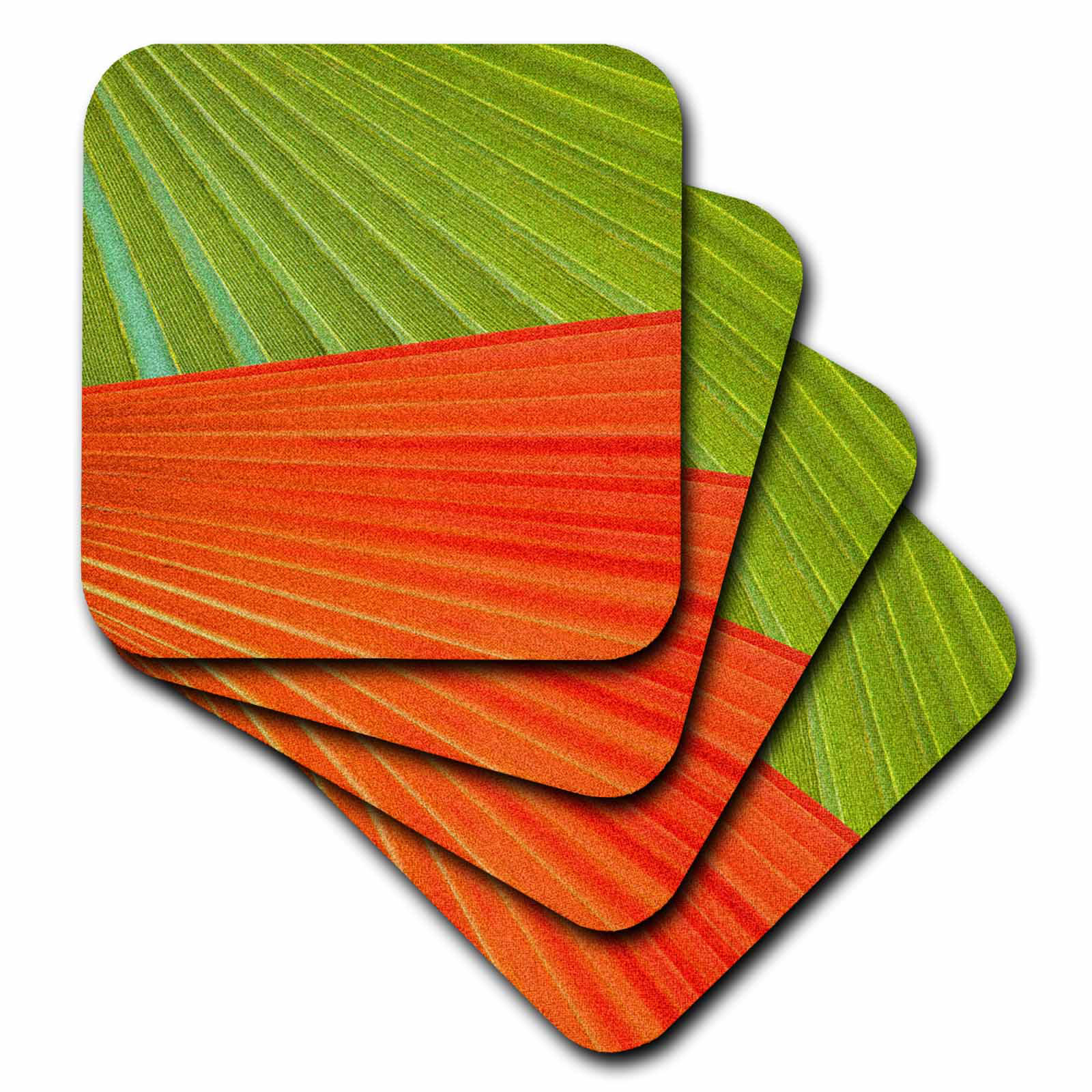 Set of 4 Coasters Drink Glass Coffee Mug Cup Mat Pad Palm Leaves Table Decor