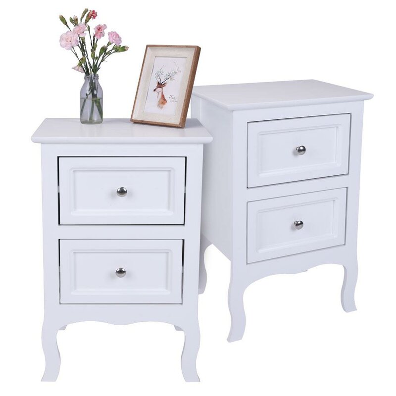 Charlton Home Riya 2 Drawers Nightstand Reviews Wayfair Ca