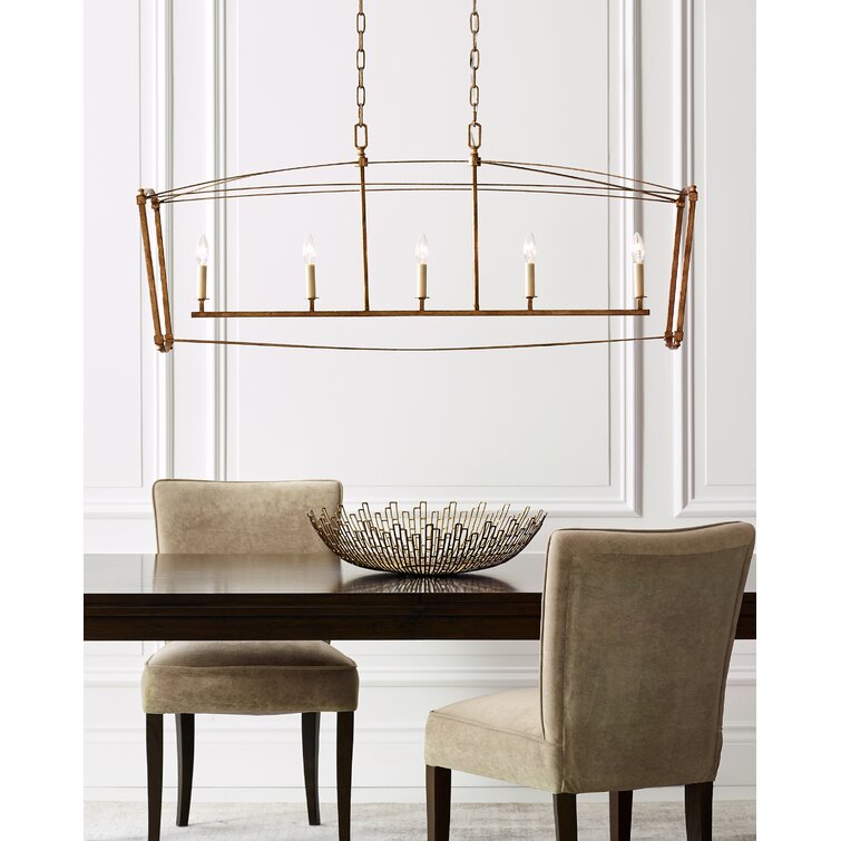 feiss thayer 5 light linear chandelier