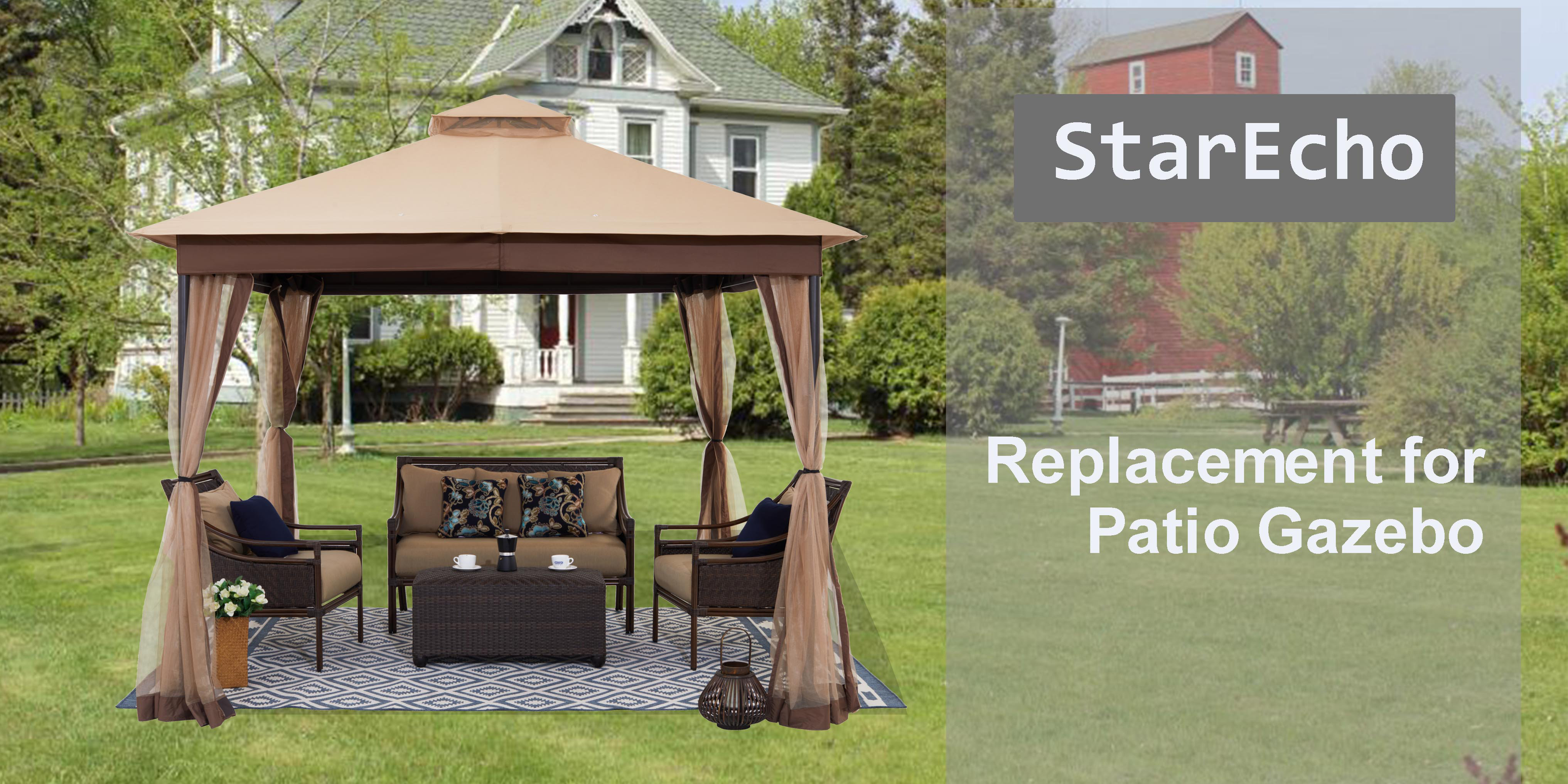 StarEcho 10 ft x 10 ft Patio Gazebo Replacement Canopy & Reviews