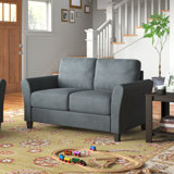 Celestia Microfiber / Microsuede 56.3" Flared Arms Loveseat