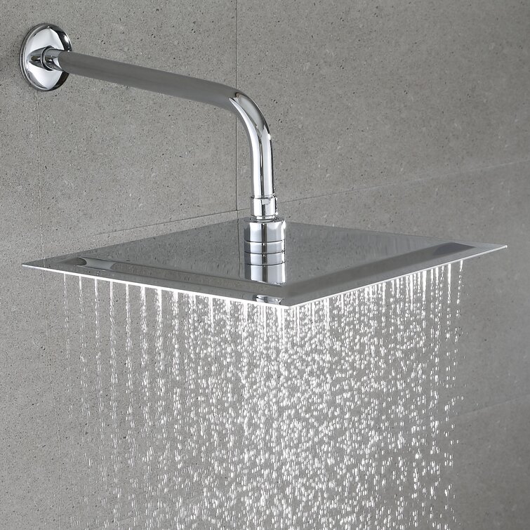 Bathroom Shower Head 20" Square Ultra Thin Stainless Steel Rainfall Chrome Tap 