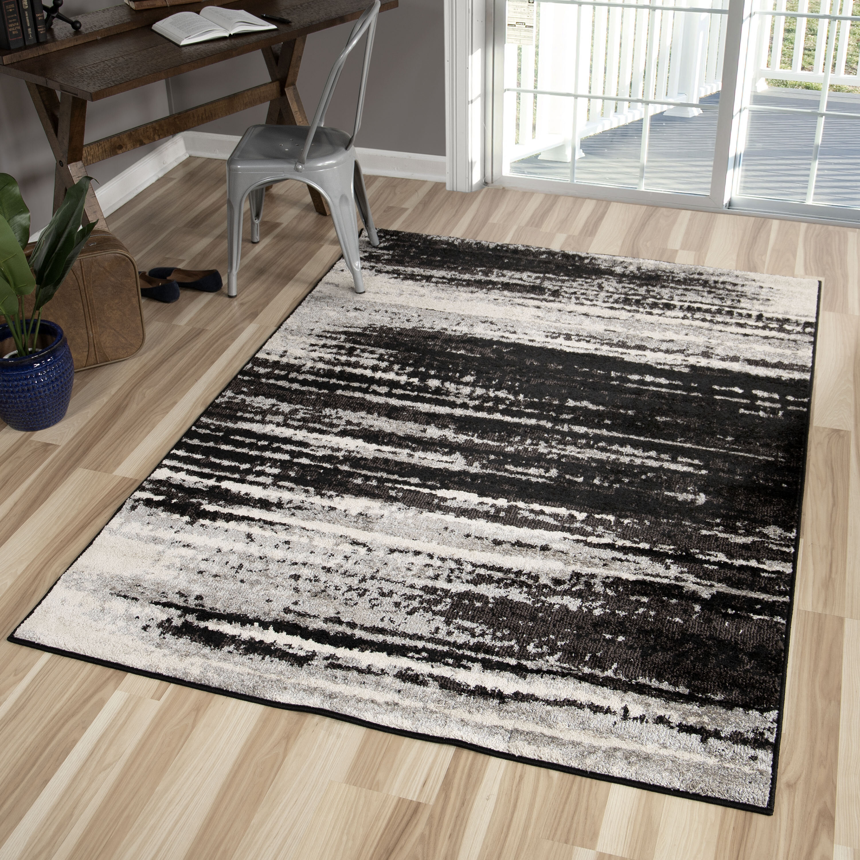 17 Stories Southwick Ombre Black Area Rug Set Wayfair