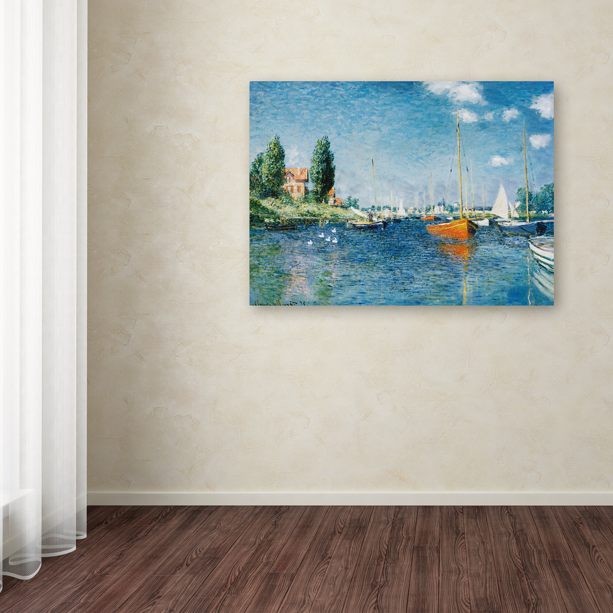 Vault W Artwork Red Boats At Argenteuil by Claude Monet - Wrapped ...