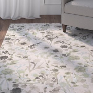 Cary White/Green Area Rug