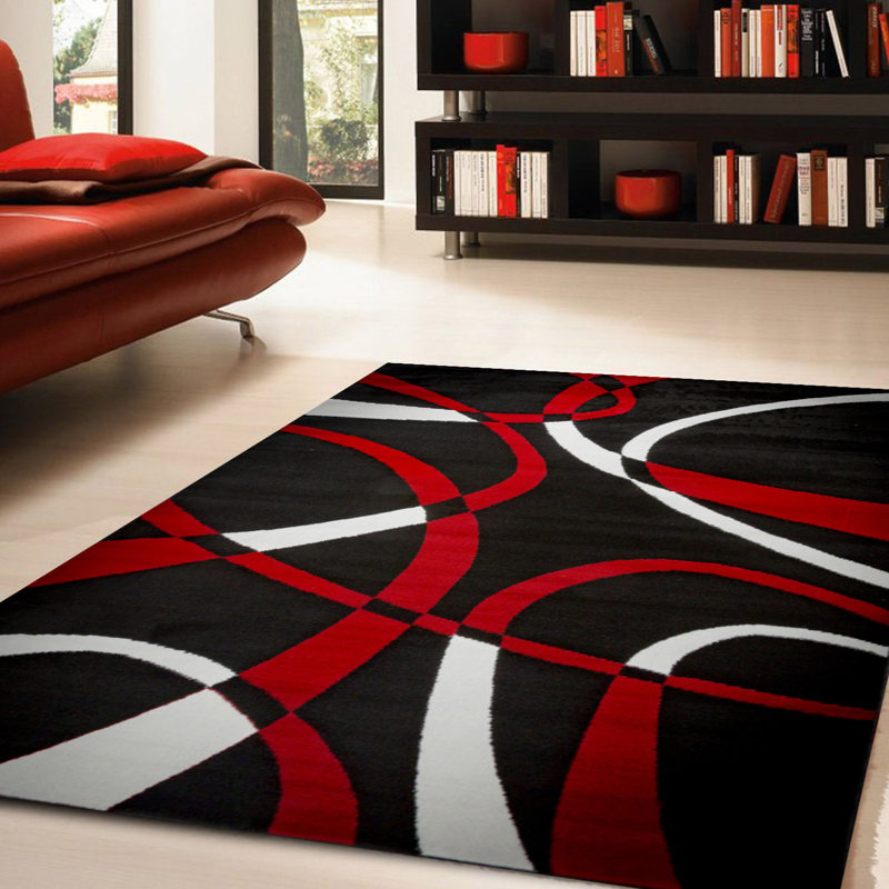 Black And Red Area Rugs ebern designs nevaeh black/white/red area rug & reviews | wayfair Black And Red Area Rugs ebern designs nevaeh black/white/red area rug & reviews | wayfair