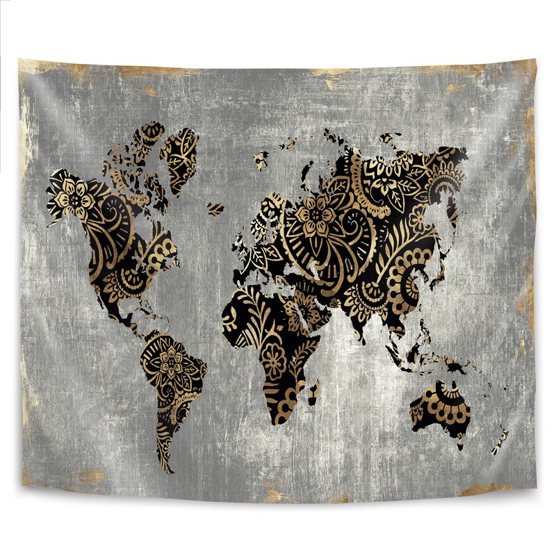 world map tapestry wall hangings