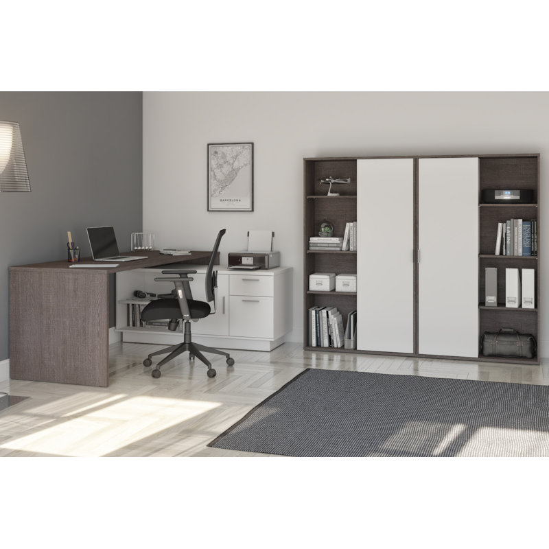 Latitude Run Planada 3 Piece Reversible L Shaped Executive Desk Set Wayfair Choose traditional, modern designs or impressive executive desks. planada 3 piece reversible l shaped executive desk set