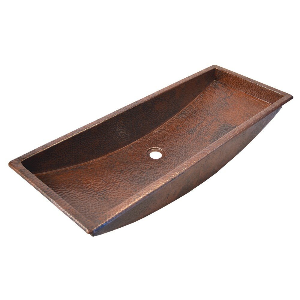 Native Trails Trough Copper Hand Hammered Rectangular Drop In Bathroom Sink Wayfair