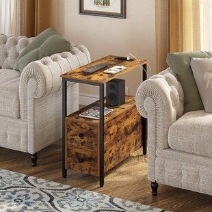 Chairside End Table For Small Spaces Accent Narrow Sofa Shelf Bedside Nightstand 
