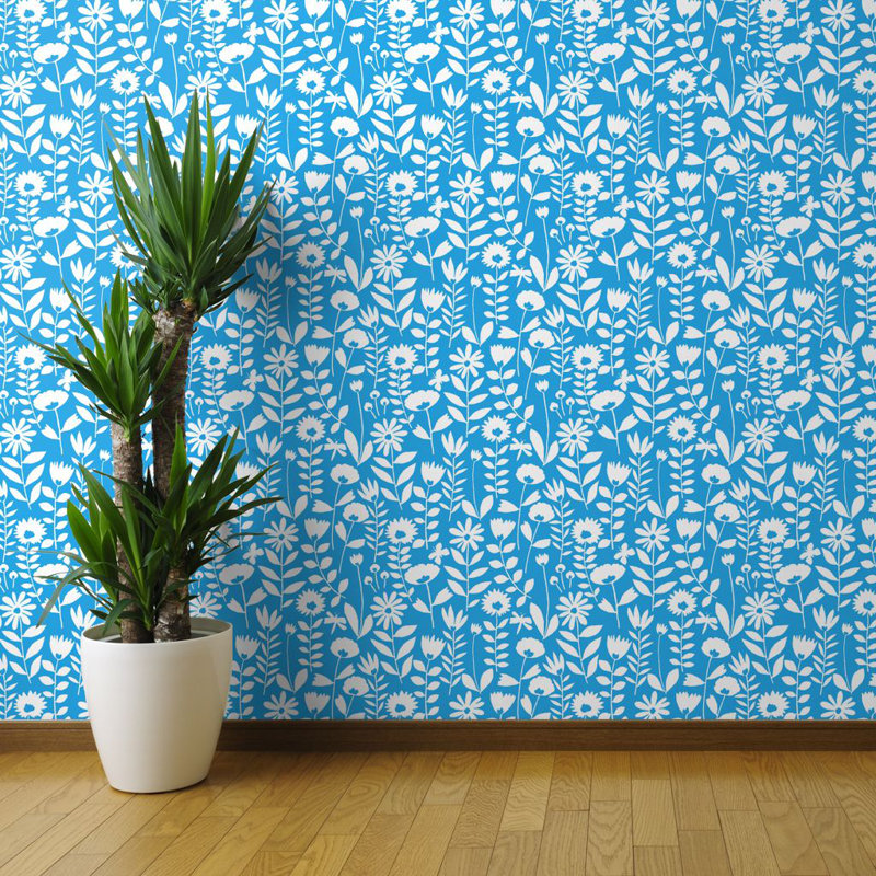 Bungalow Rose Fleischman Bright Floral 27 L X 24 W Wallpaper