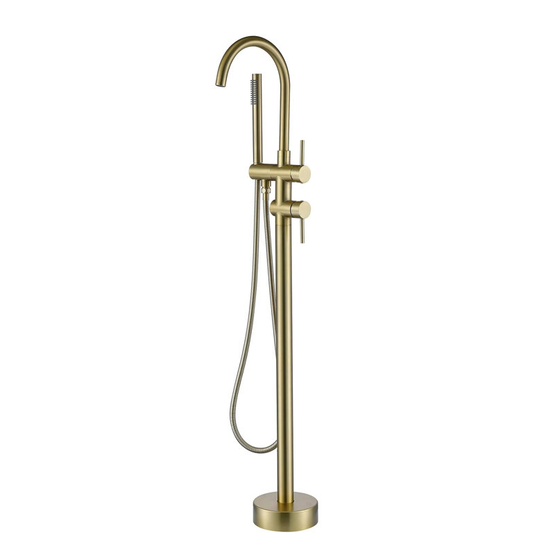 Double Handle Floor Mounted Tub Faucet