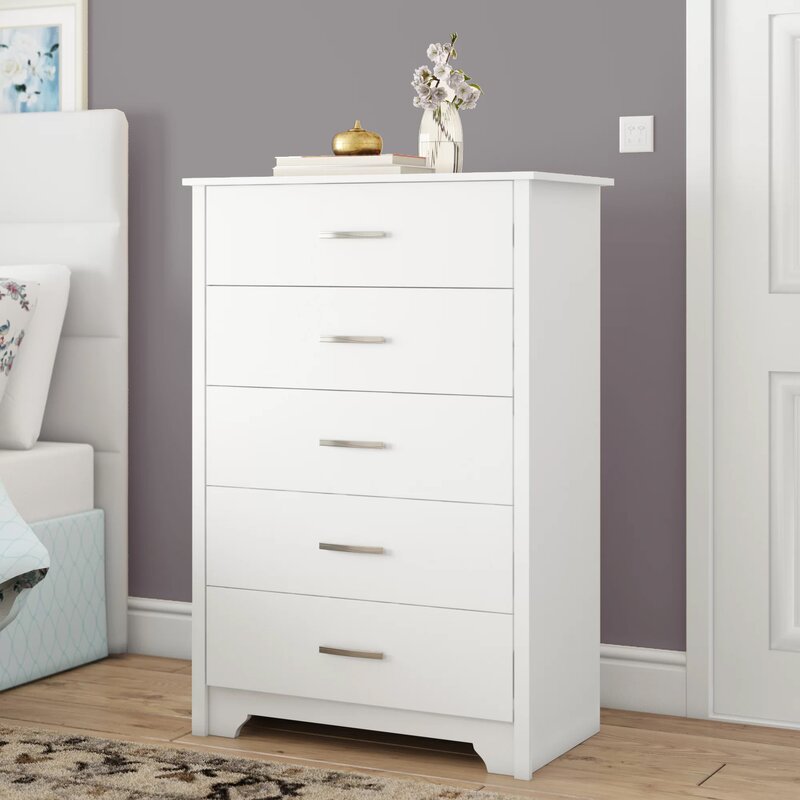 Pure White South Shore Fusion 5-Drawer Chest