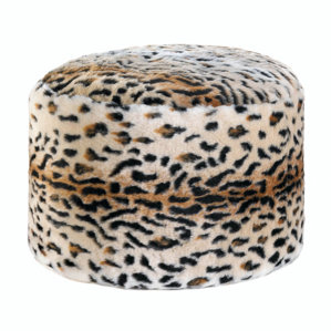 Hogan Snow Leopard Fuzzy Pouf Ottoman by Rosdorf Park