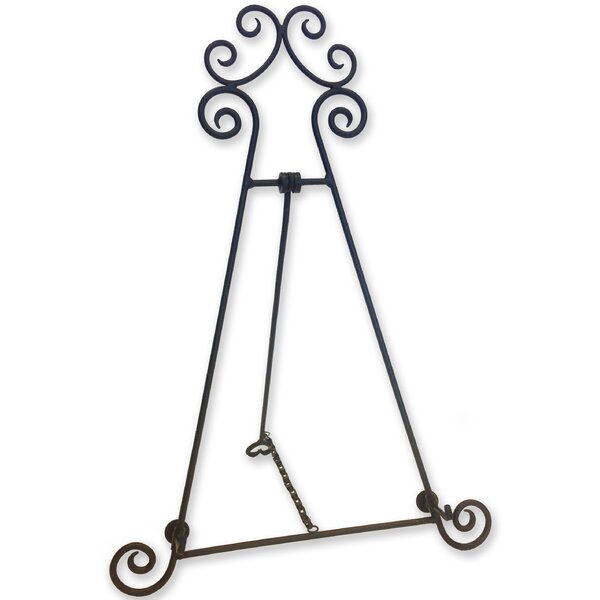 Small Iron Decorative Swirl Easel Stand 7 Wide 