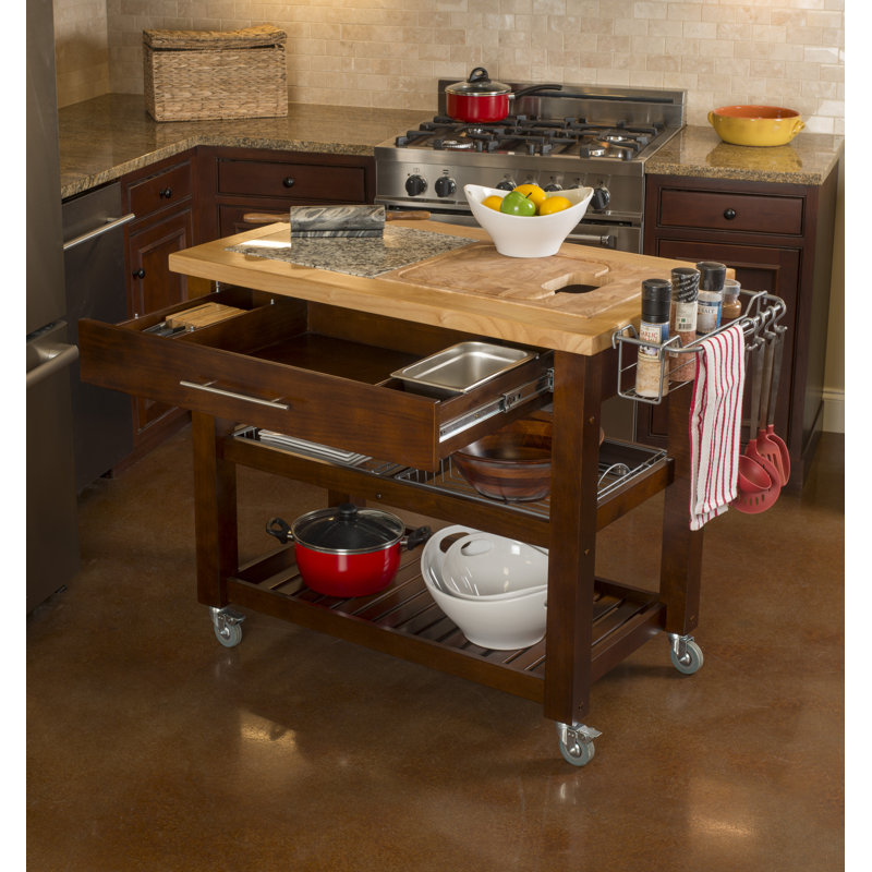 Sydney Kitchen Island With Granite And Wood Top Reviews Allmodern