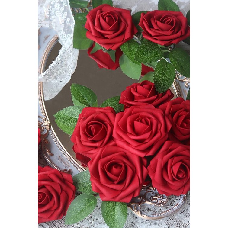 Fake Roses,Fake Flowers,Fake Flowers for Decoration Roses Artificial Flowers with Stems Artificial Flowers Home Decoration DIY Wedding and Party Hotel Decoration 