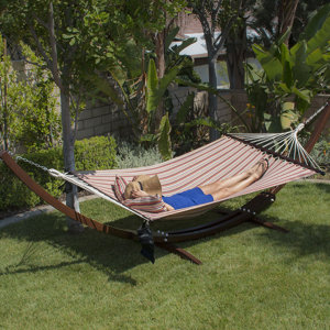 Willsboro Wooden Curved Arc Hammock with Stand