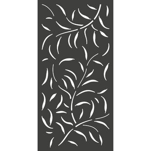 Benjara Metal Framed 3 Panel Screen with Wooden Horizontal Inset Black & White 