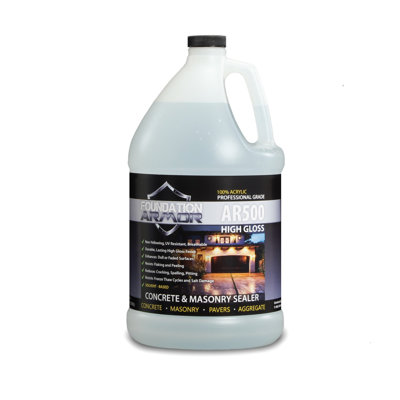 1 GAL Armor AR500 Pro-Grade Solvent Based Acrylic Wet Look High Gloss Concrete And Paver Sealer