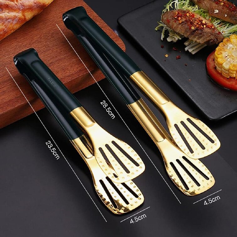 2 Pack Stainless Steel Kitchen Tongs Grill serving salad NEW 
