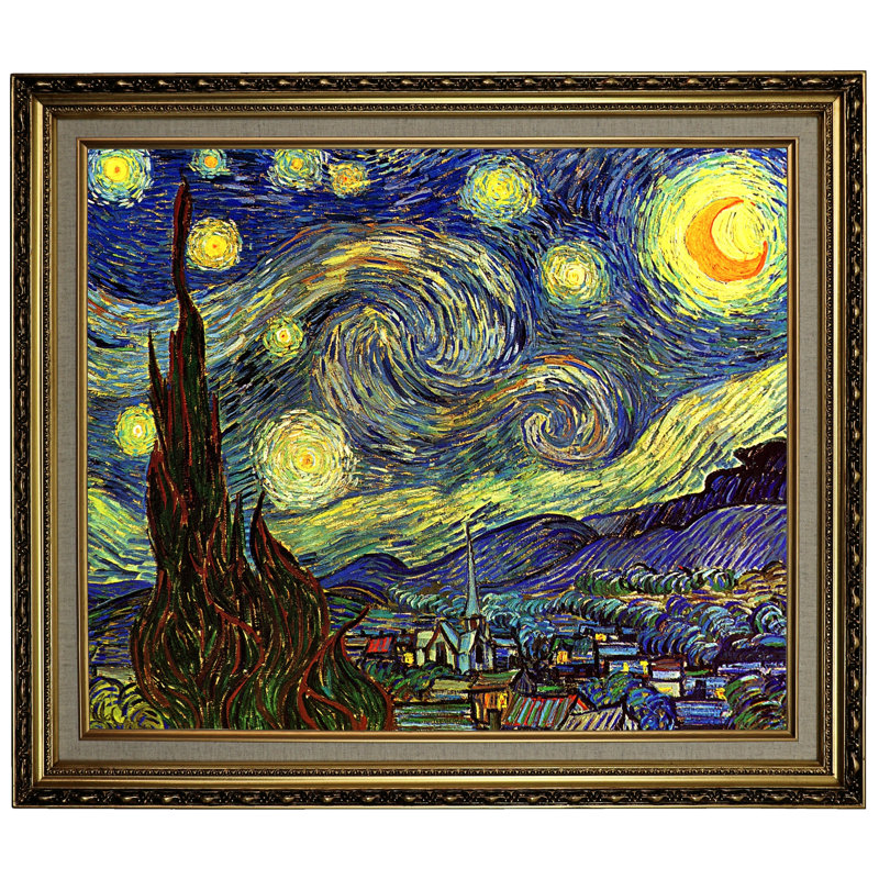Vault W Artwork 'Starry Night' by Vincent van Gogh Framed Oil Painting ...