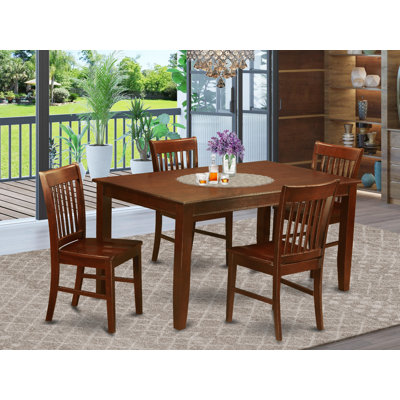 Sisneros 4-Person Solid Oak Dining Set ((( incomplete only 1 box ))) 