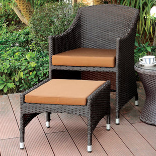 Wicker Chair With Ottoman Wayfair Hagemann 2 Piece Wicker Arm Chair Set