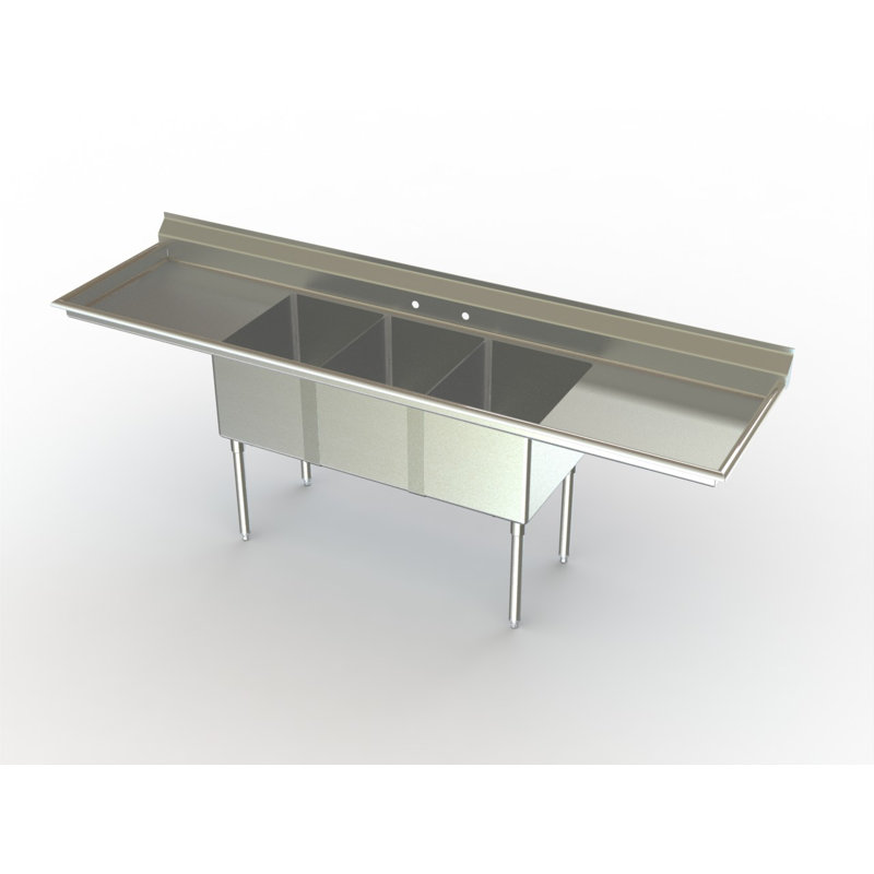 MF3-2418-18LR Economy NSF 93" x 30" Free Standing Service Sink with Faucet