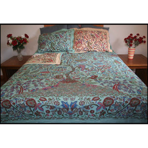 Brussels Tree of Life Block Printed Reversible 3 Piece Duvet Cover Set