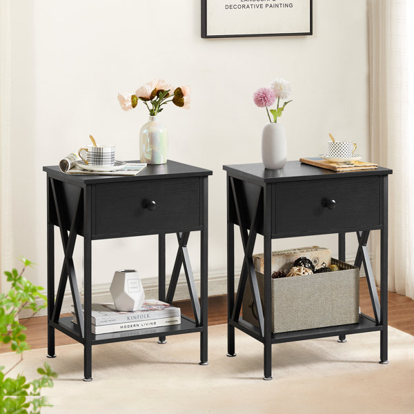 marble nightstand set of 2