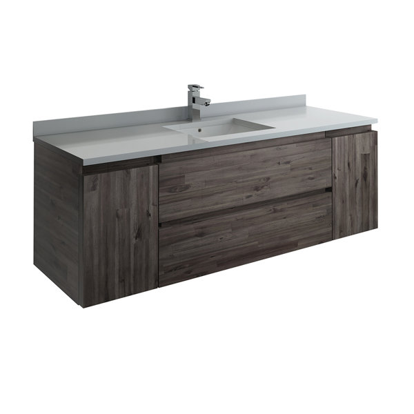 Fresca Formosa 60" Wall-Mounted Single Bathroom Vanity Set ...