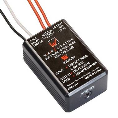 WAC Remote Electronic Transformer 60W 120V AC In / 12V AC Out EN-1260-RB2 