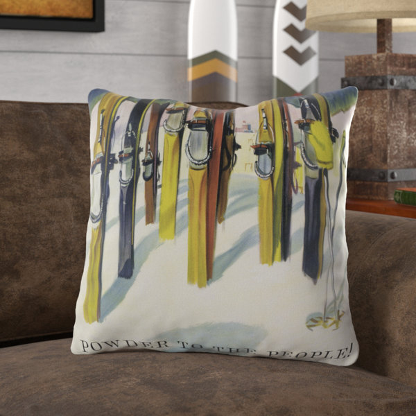 Loon Peak Perham Vintage Ski Throw Pillow Reviews Wayfair
