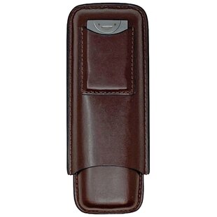 Monogram Personalized Black Leather 4 Finger Cigar Case Cedar Lining Initial W 