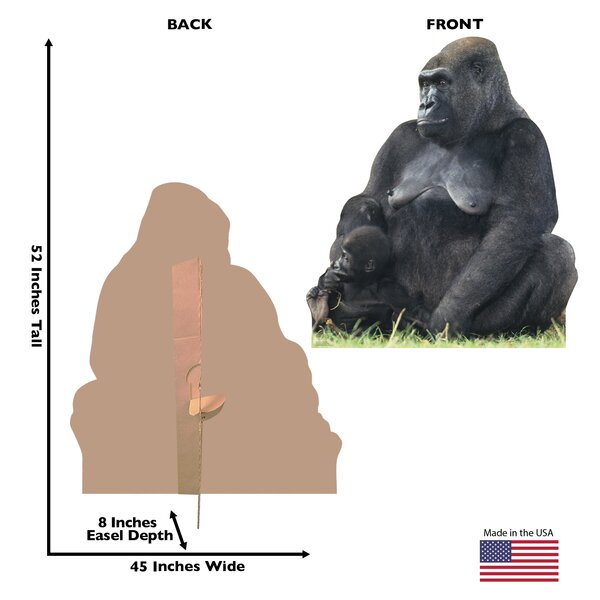 GORILLA MOTHER AND BABY CARDBOARD CUTOUT Standee Standup Poster Prop FREE SHIP 