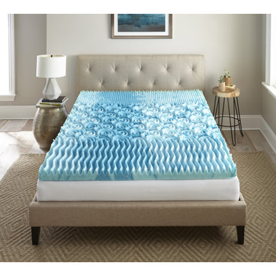Nautica Home 3 inch Gellux Gel Memory Foam Topper, Multi-Zone Cooling Support