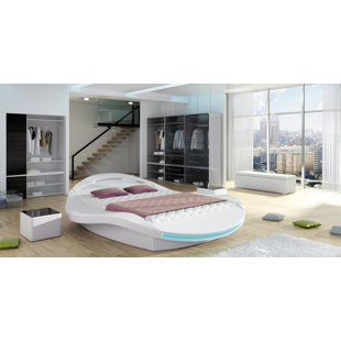 West Point Upholstered Storage Platform Bed with Mattress