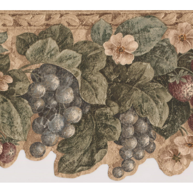 York Wallcoverings 15 L X 6 7 W Vintage Strawberry Grapes