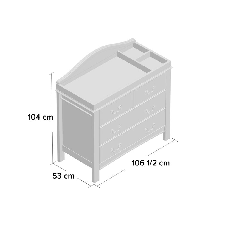 average changing table dimensions